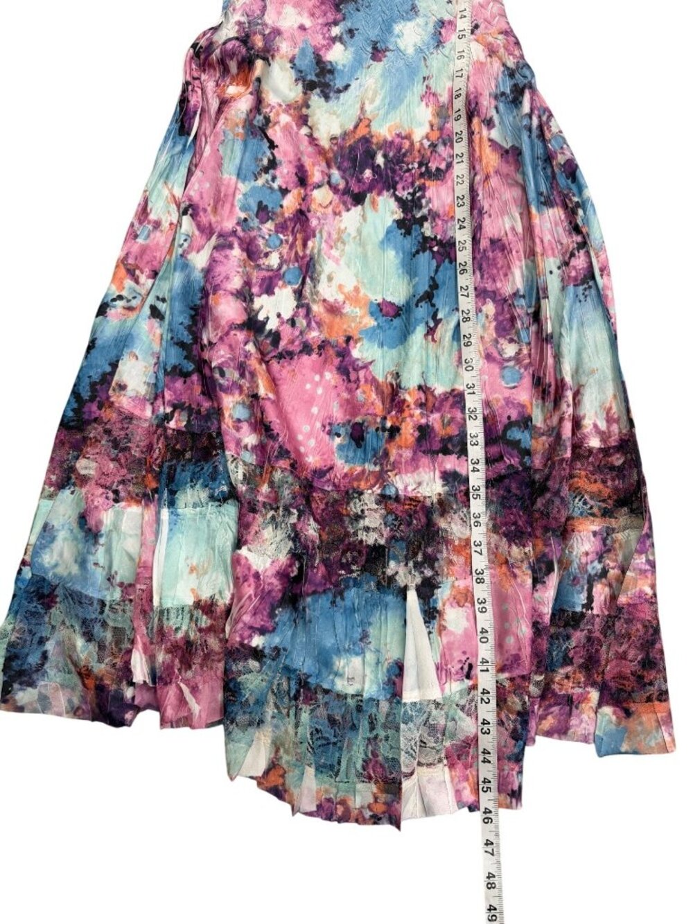 Komarov Women Size S Emma Midi Dress 3/4 Sleeve Purple Pink Blue Lace Trim NEW - Picture 7 of 9